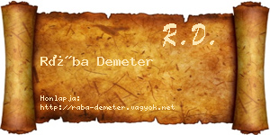 Rába Demeter névjegykártya